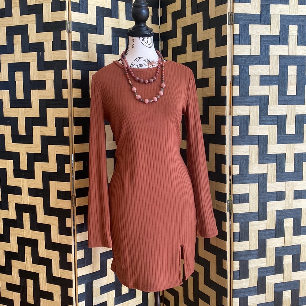 Ribbed Long Sleeve Dress